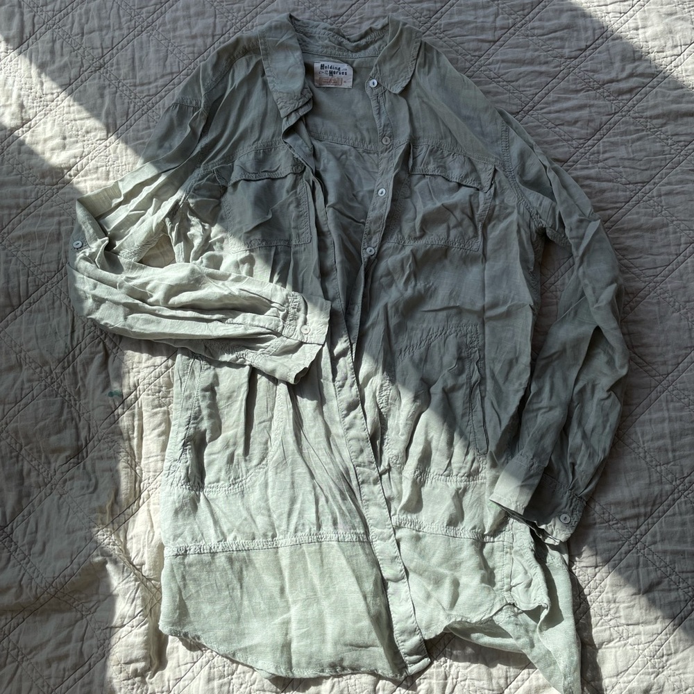 Holding Horses Green Button Down Oversized